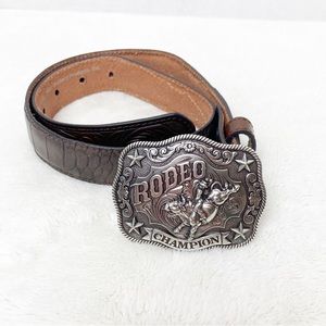 Rodeo Champion Brown Leather Belt